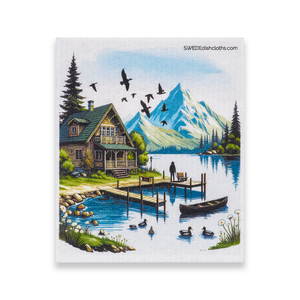 Eco-Friendly Swedish Dishcloths - Mixed Lake Set of 3 (Paper Towel Replacements, One of Each Design)