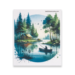 Eco-Friendly Swedish Dishcloths - Mixed Lake Set of 3 (Paper Towel Replacements, One of Each Design)