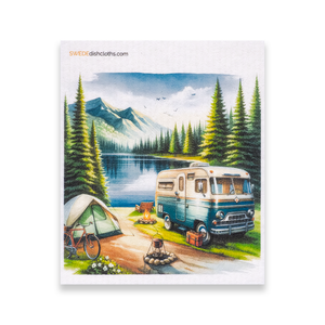 Eco-Friendly Swedish Dishcloths - Mixed Camping Set of 3 (Paper Towel Replacements, One of Each Design)