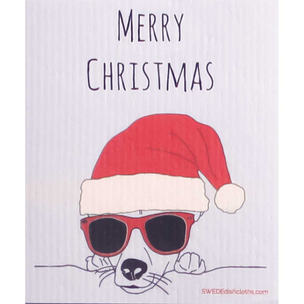 Christmas Dog Swedish Dishcloth | ECO Friendly Absorbent Cleaning Cloth