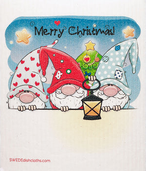 Christmas Three Gnomes Single Cloth | ECO Friendly Absorbent Cleaning Cloth