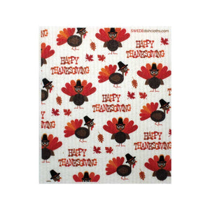 Mixed Thanksgiving "B" Set of 3 cloths (One of each design) Swedish Dishcloths ECO  Absorbent Cleaning Cloth