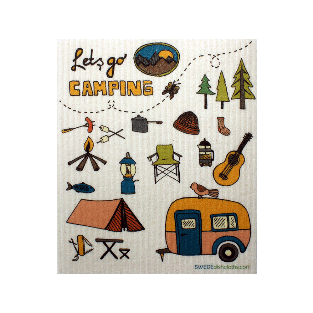 Lets go Camping One cloth Swedish Dishcloths | ECO Friendly Absorbent Cleaning Cloth