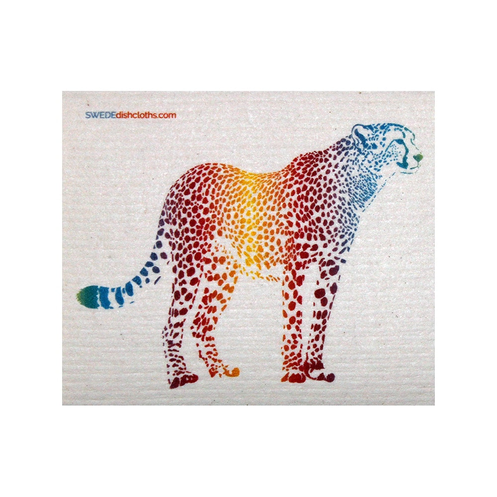 Colorful Cheetah One Each Swedish Dishcloth - 1