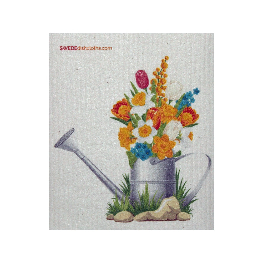 Swedish Dishcloth One Swedish Dishcloth Flowers In Pail Design - 1