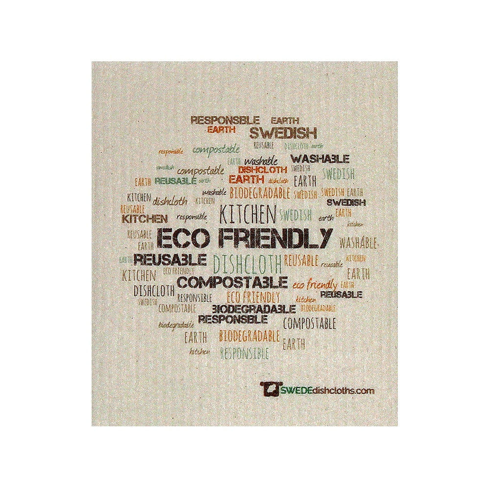 Swedish Dishcloth One Swedish Dishcloth With Wordcloud - 1