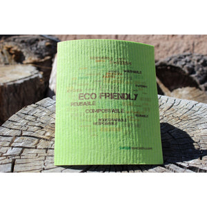 Swedish Dishcloth  Set of 3 each Swedish Dishcloths ECO Wordcloud on Green Design