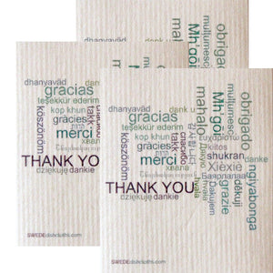 Swedish Dishcloth  Set of 3 each Swedish Dishcloths Thank You Design